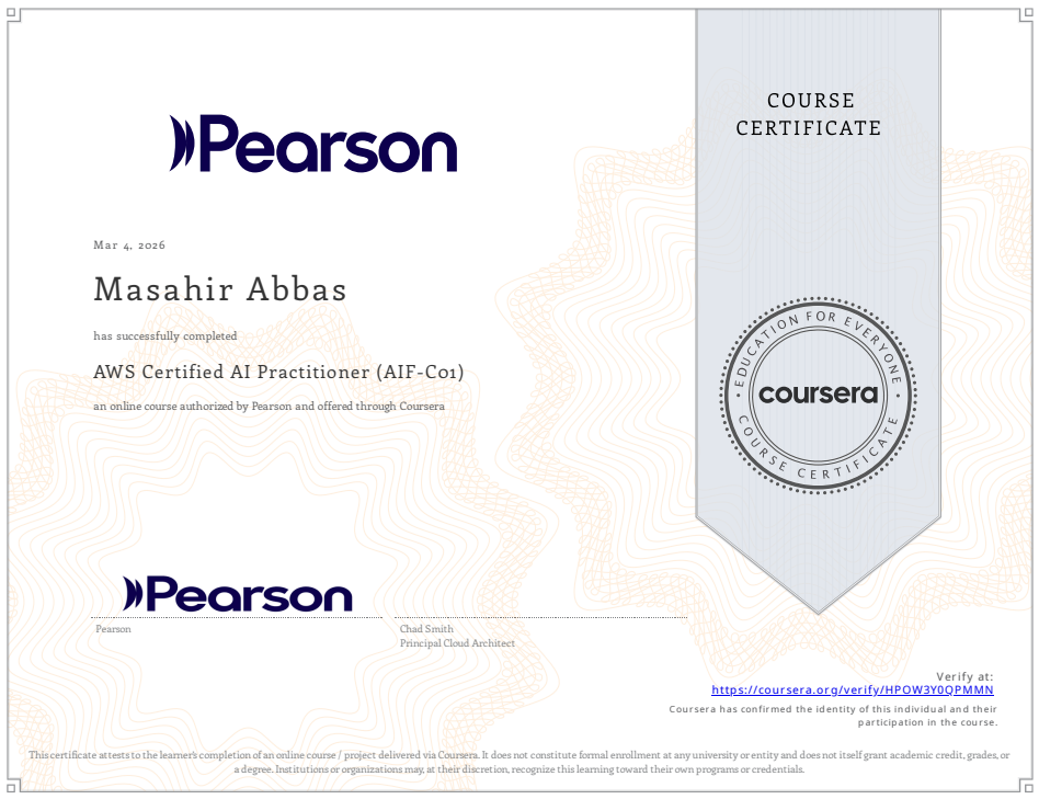 AWS Certified AI Practitioner - Professional Certification [Masahir Abbas]